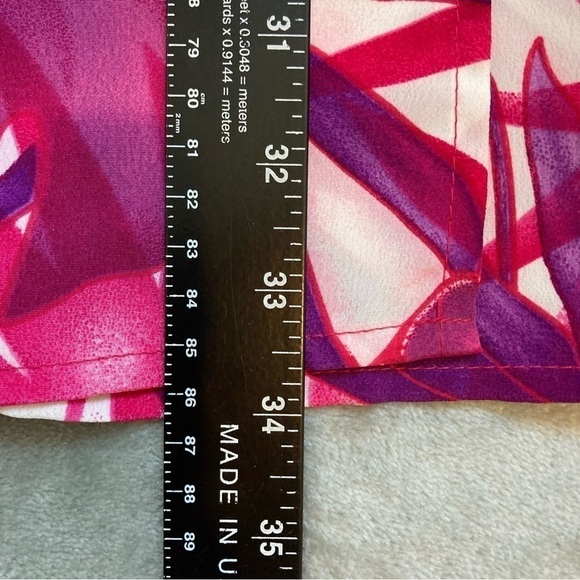 JBX Exclusive NY Bright Pink & Purple Floral Midi Wrap Around Skirt Size 16 - Picture 8 of 8